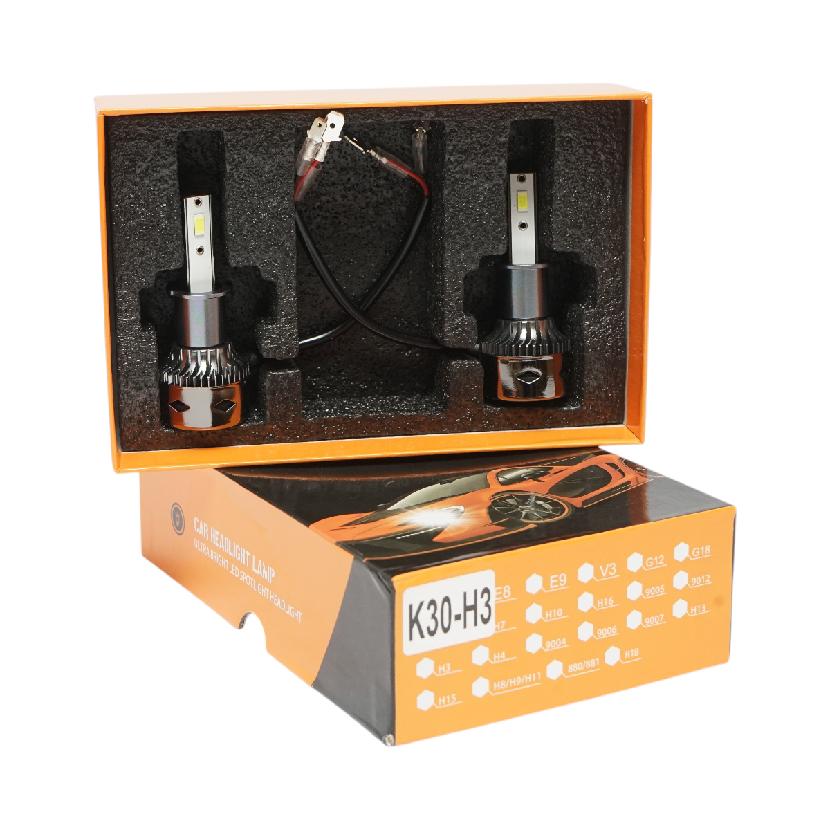 Set of 2 LED car bulbs H3, 27W, 12V cold white light